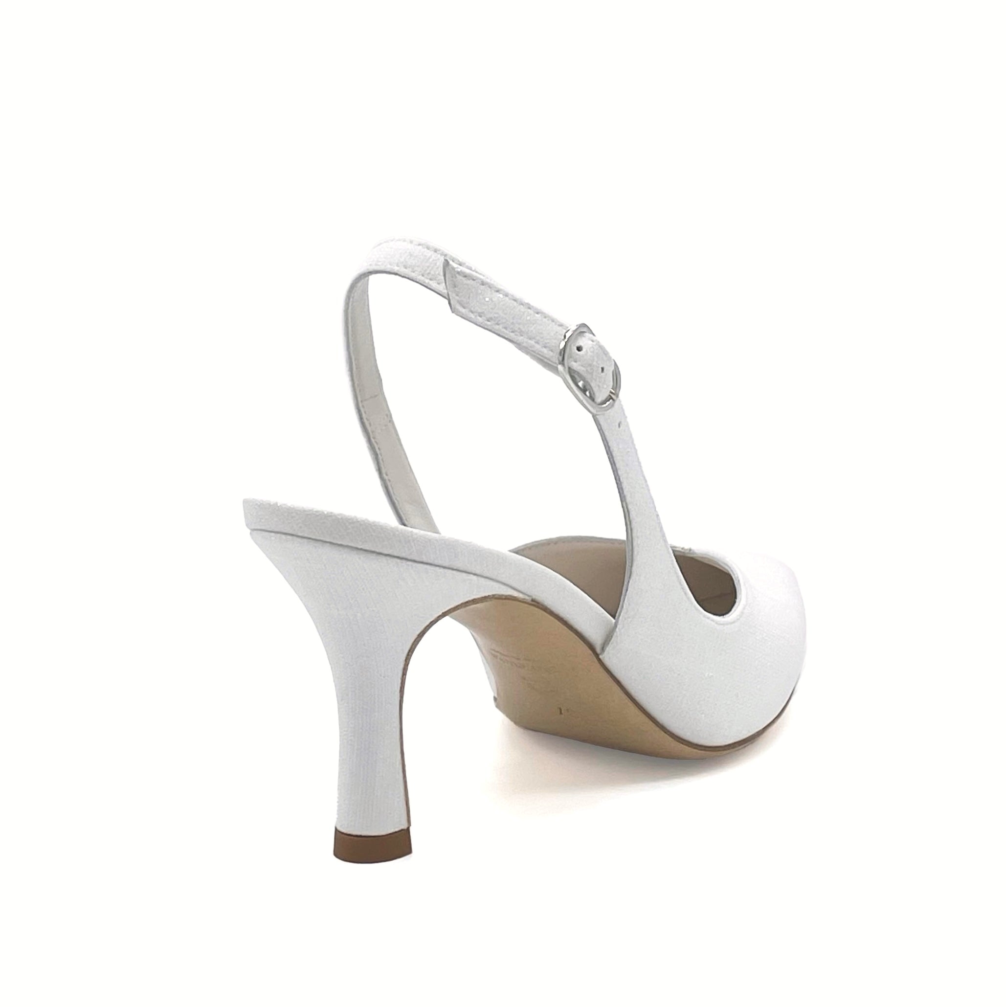 ELATA S2201 slingback blanc talon 7,5 cm