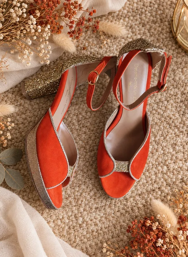 Dessine Moi Un Soulier Charlotte sandales orange fluo 37,5