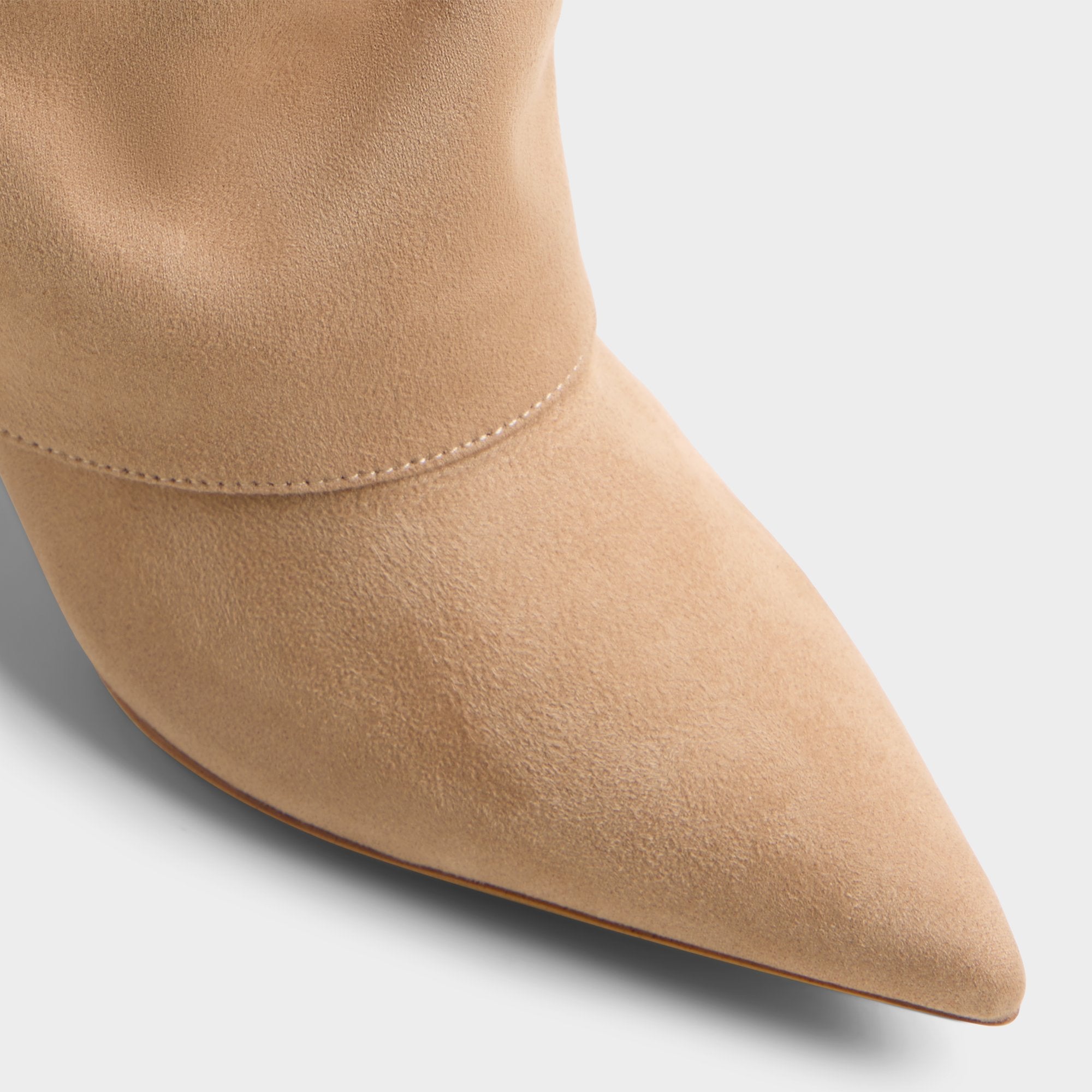 ALDO Aseader bottes hautes suède beige talon fin