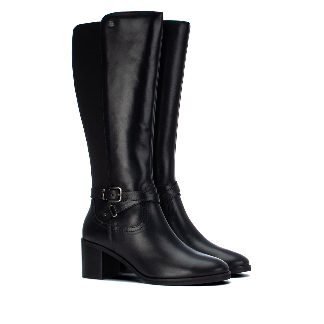 Carmela 16401901 bottes femme noires cuir talon moyen