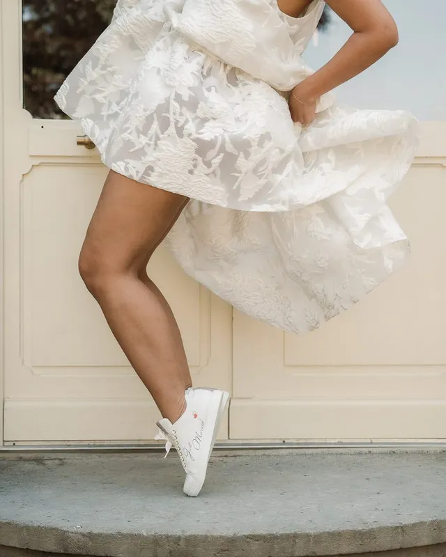 Dessine Moi Un Soulier basket mariage personnalisée lacets cuir