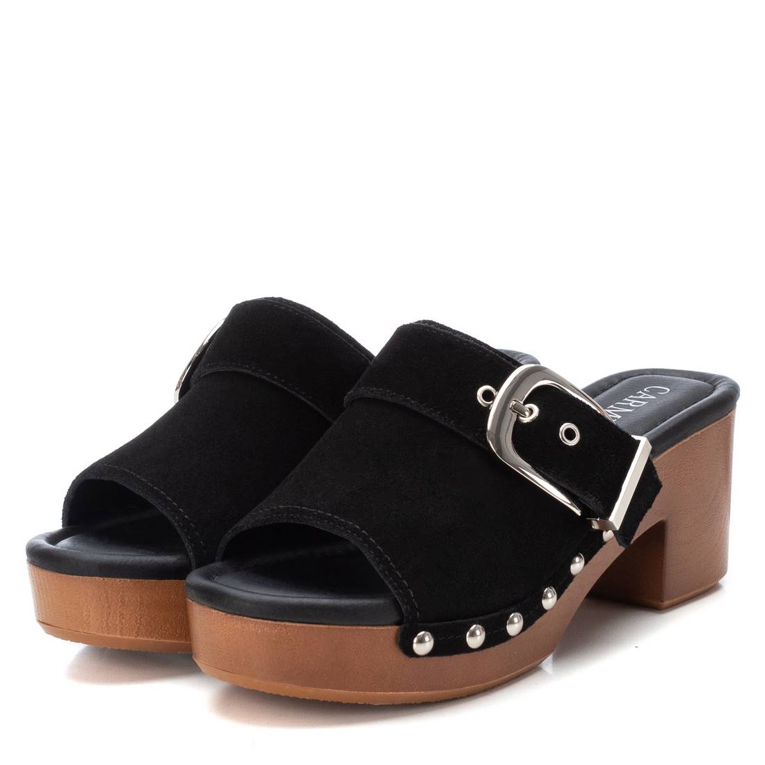 Carmela 16073603 sabot cuir noir talon 7 cm