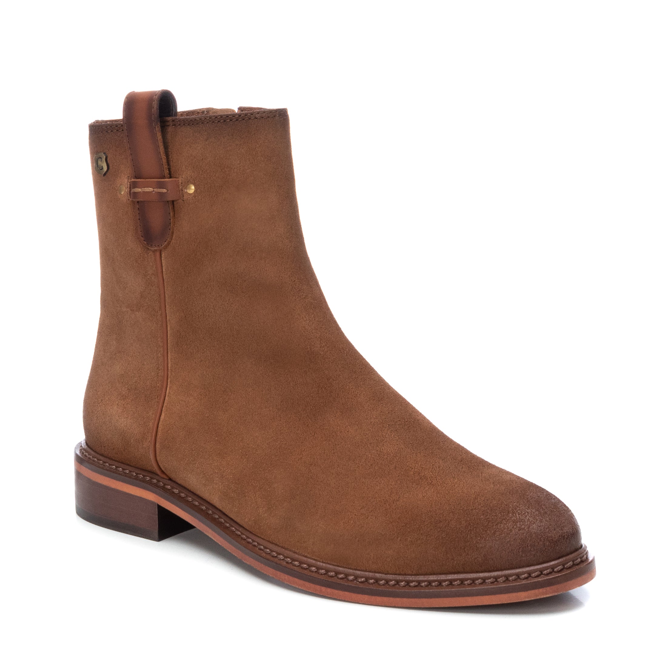 Carmela 16004801 bottines suède marron zip plat