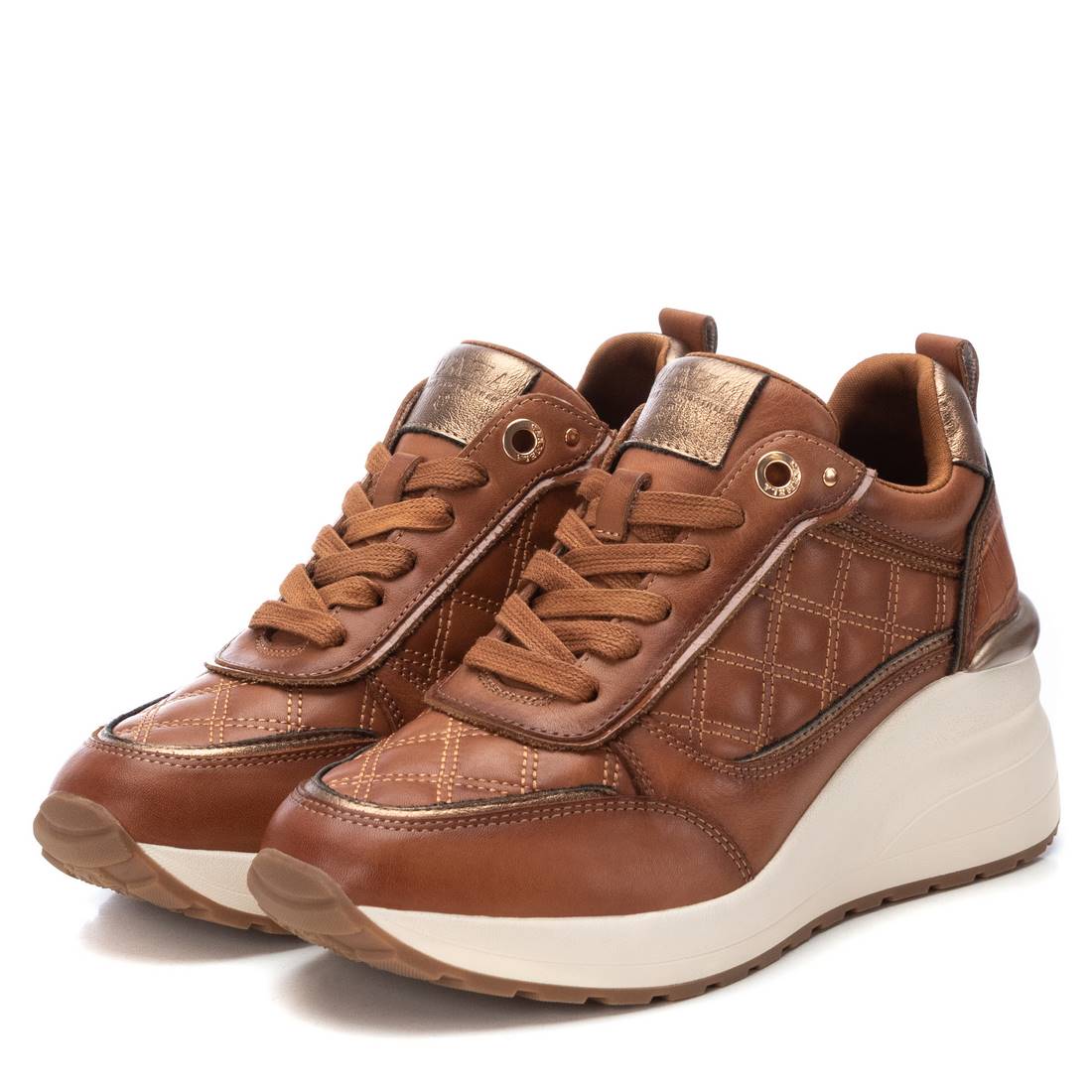 Carmela 16184503 sneaker femme marron cuir compensé 6cm