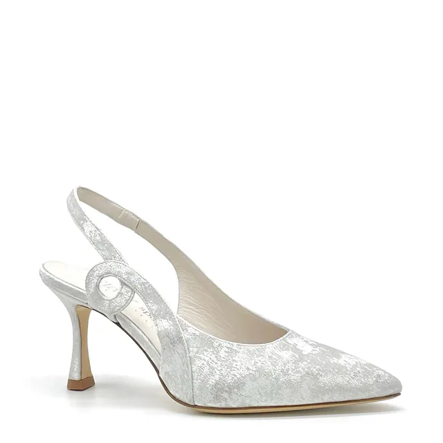 Elata S2531 slingback argent talon 7,5 cm