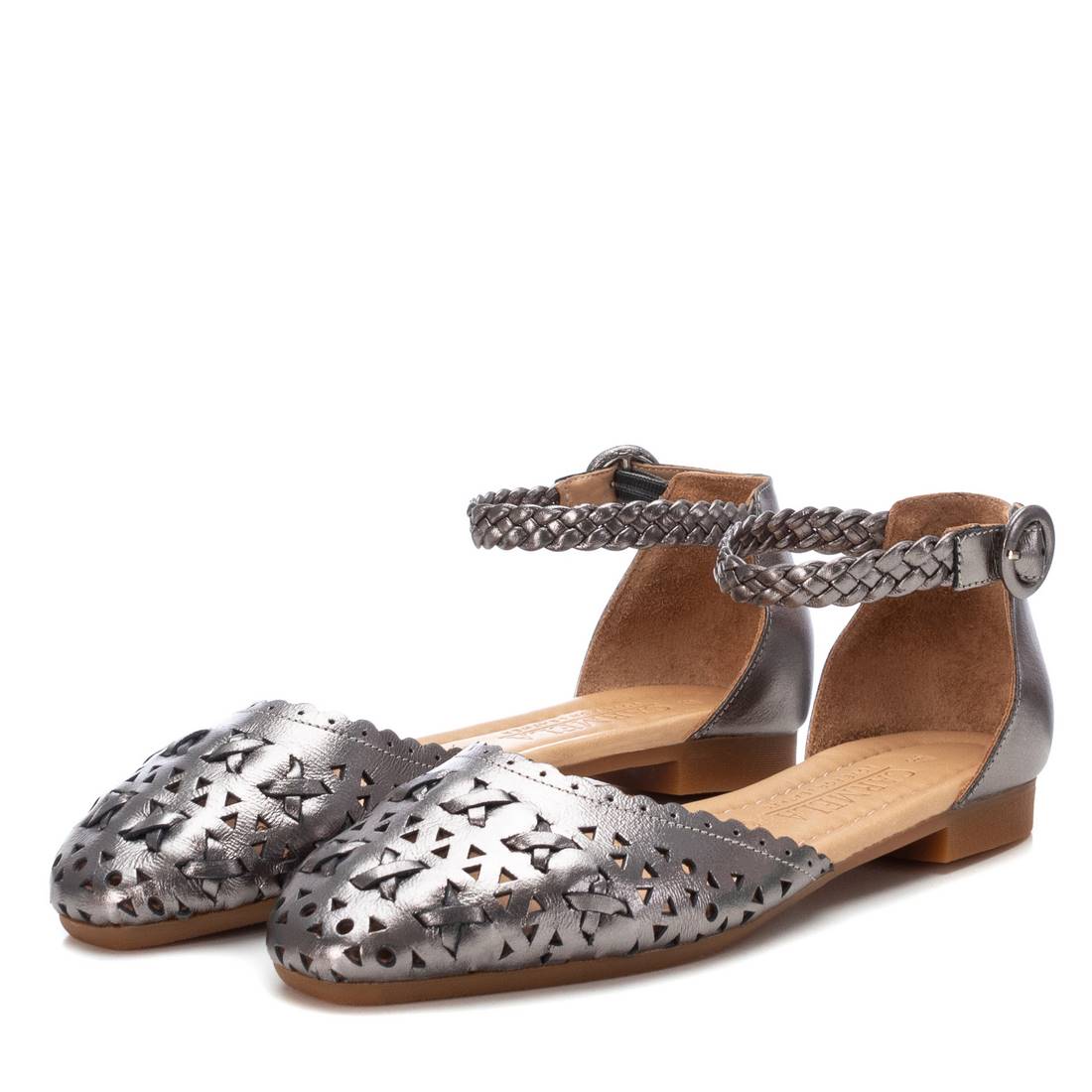 Carmela 16067107 ballerine femme cuir gris ajourée