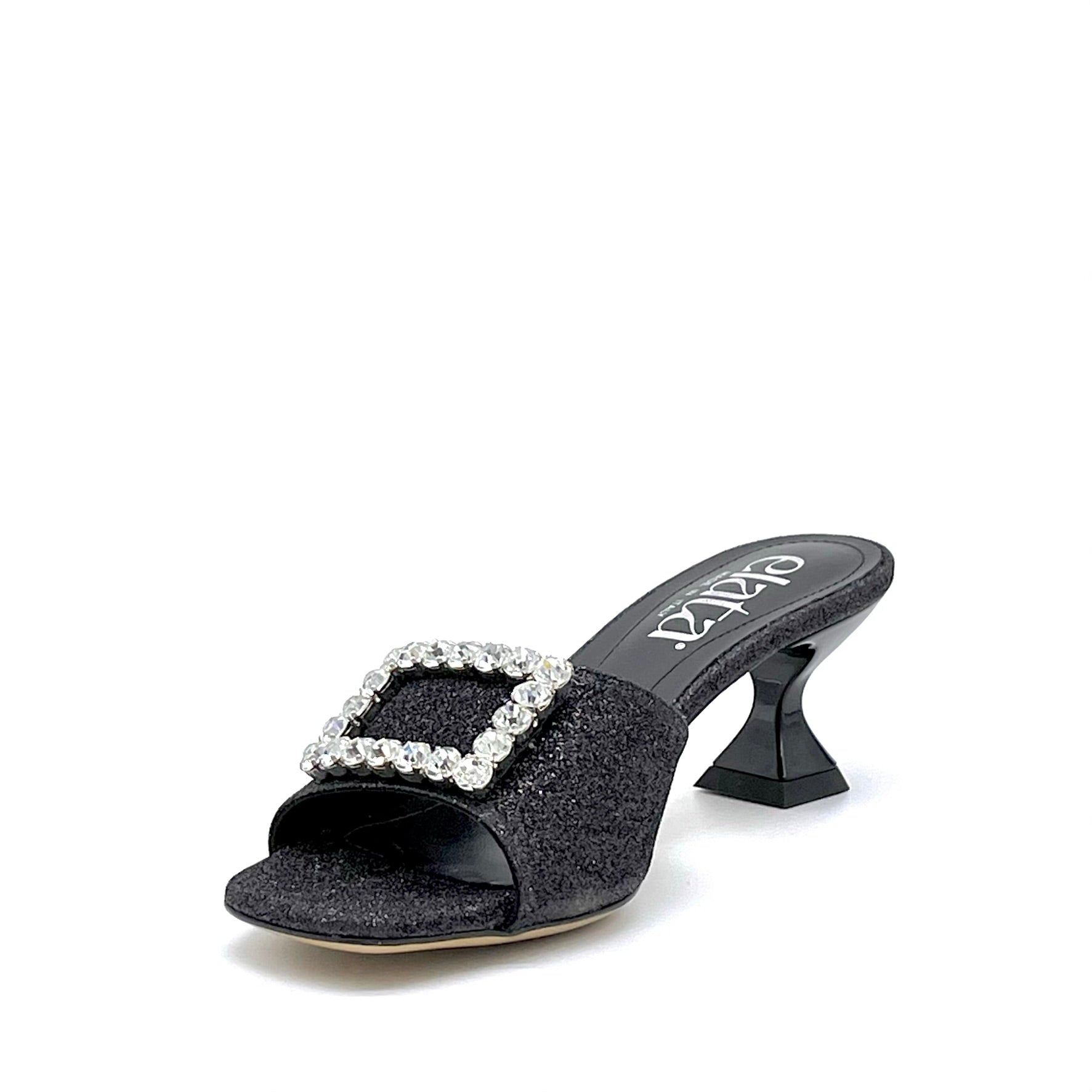 Elata 14127 mules glitter noir talon 5,5 cm