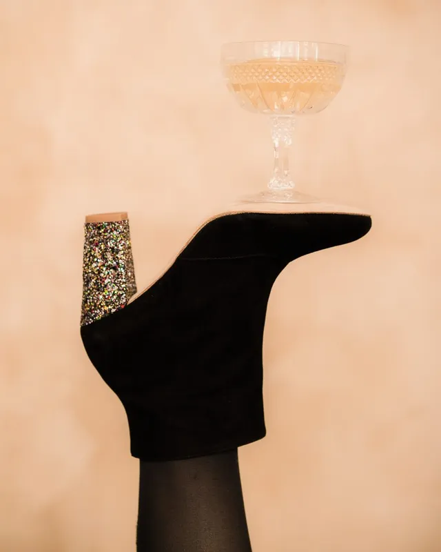 Dessine Moi Un Soulier bottine velours noir glitter talon