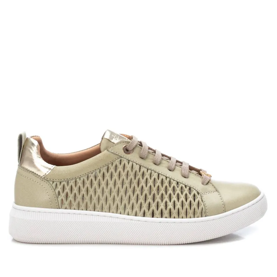 Carmela 16079703 basket cuir vert talon plat