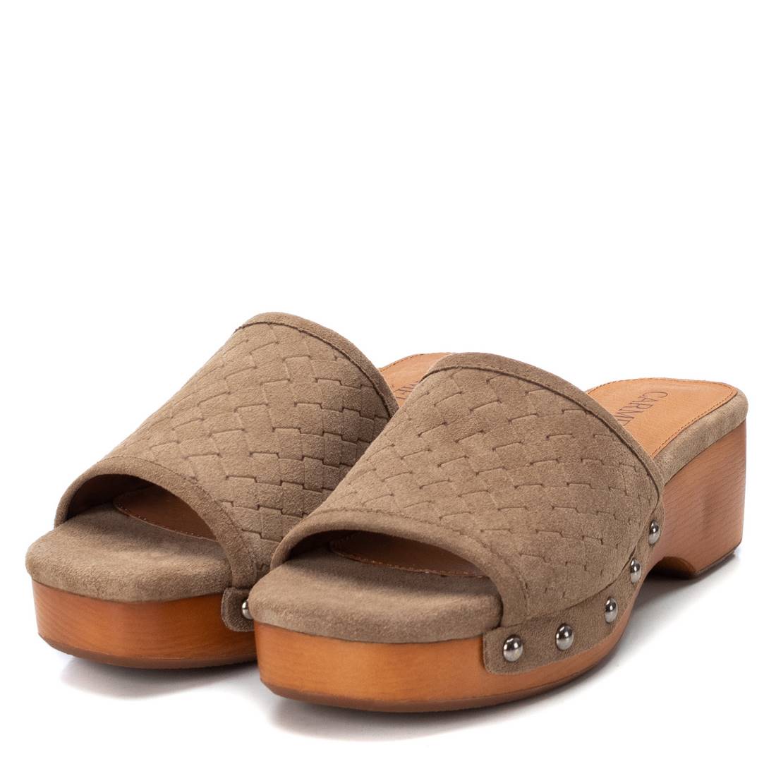Carmela 16063501 sabots femme cuir marron gravé
