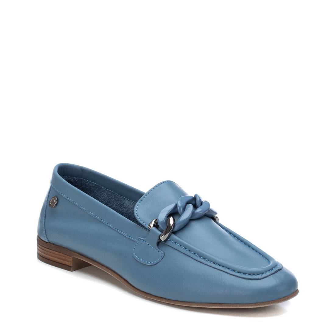 Carmela 16073704 mocassin cuir bleu chaîne