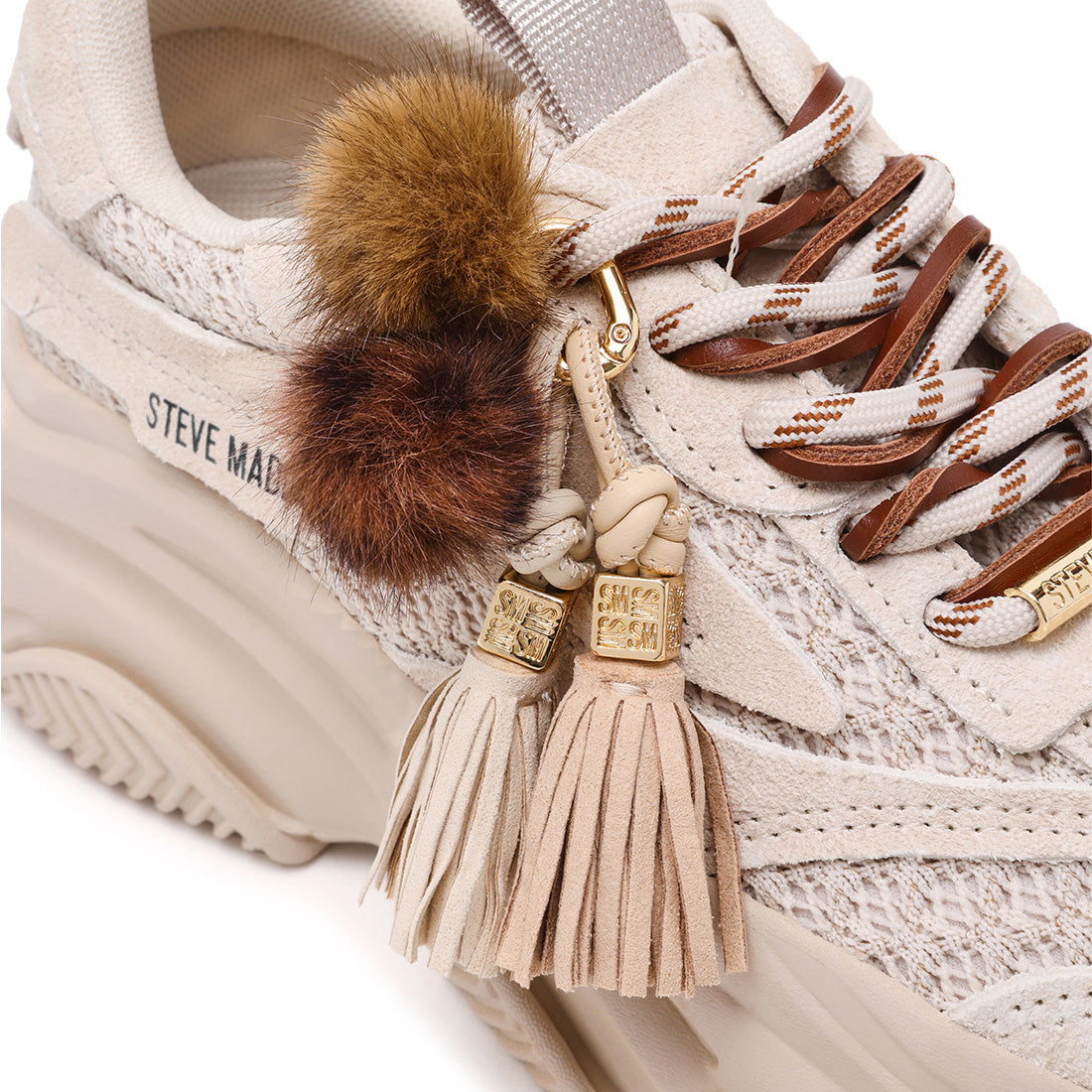 Steve Madden Possession-PPE baskets daim ivoire compensées