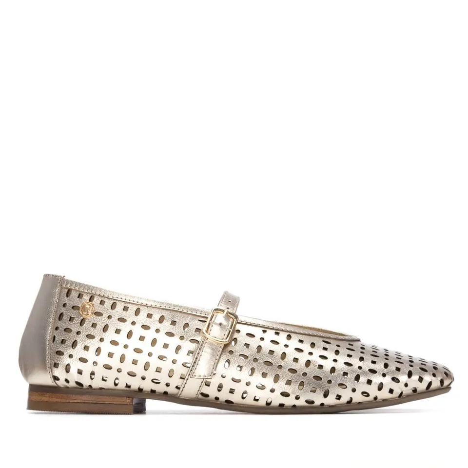 Carmela 16304803 ballerines cuir dore ajoure