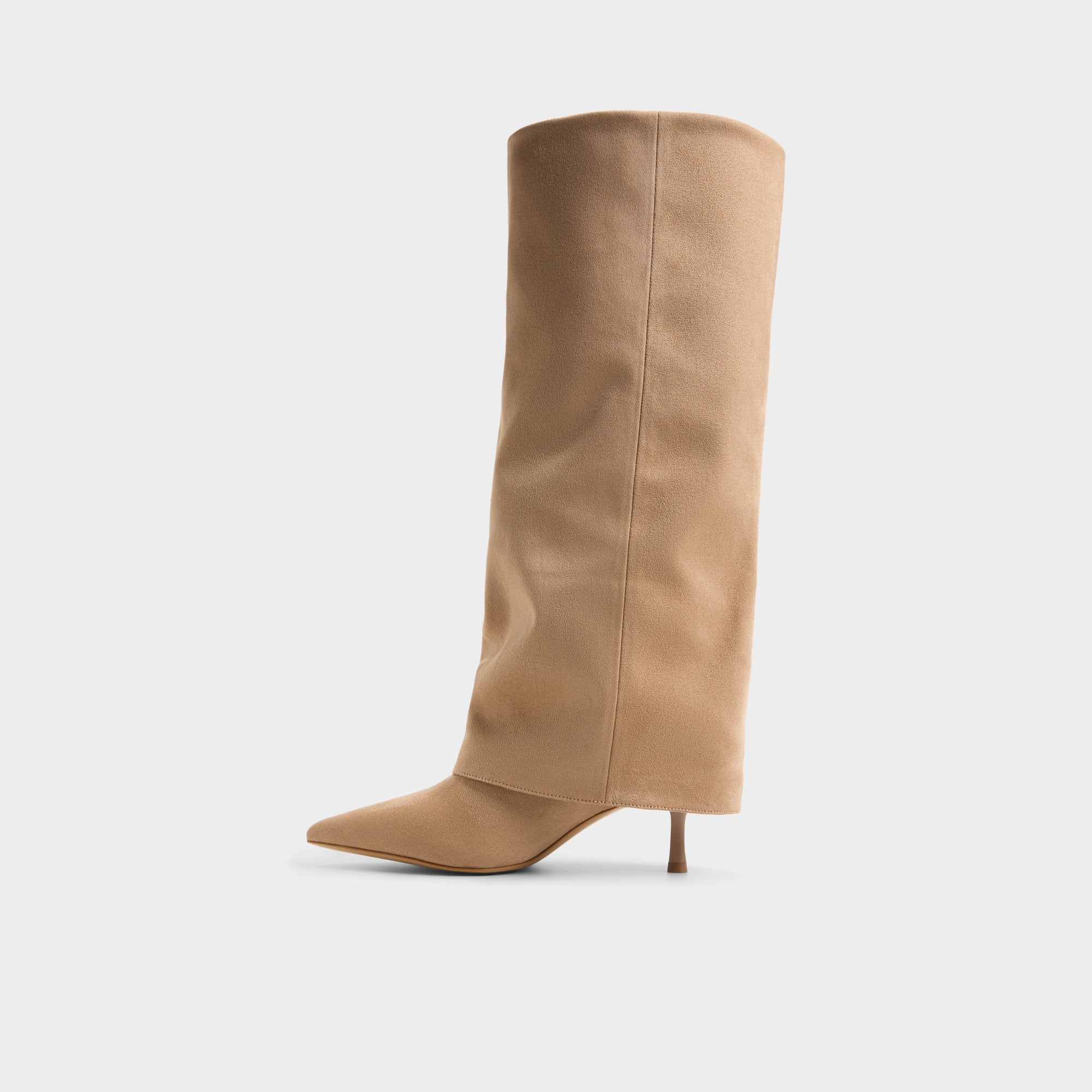 ALDO Aseader bottes hautes suède beige talon fin