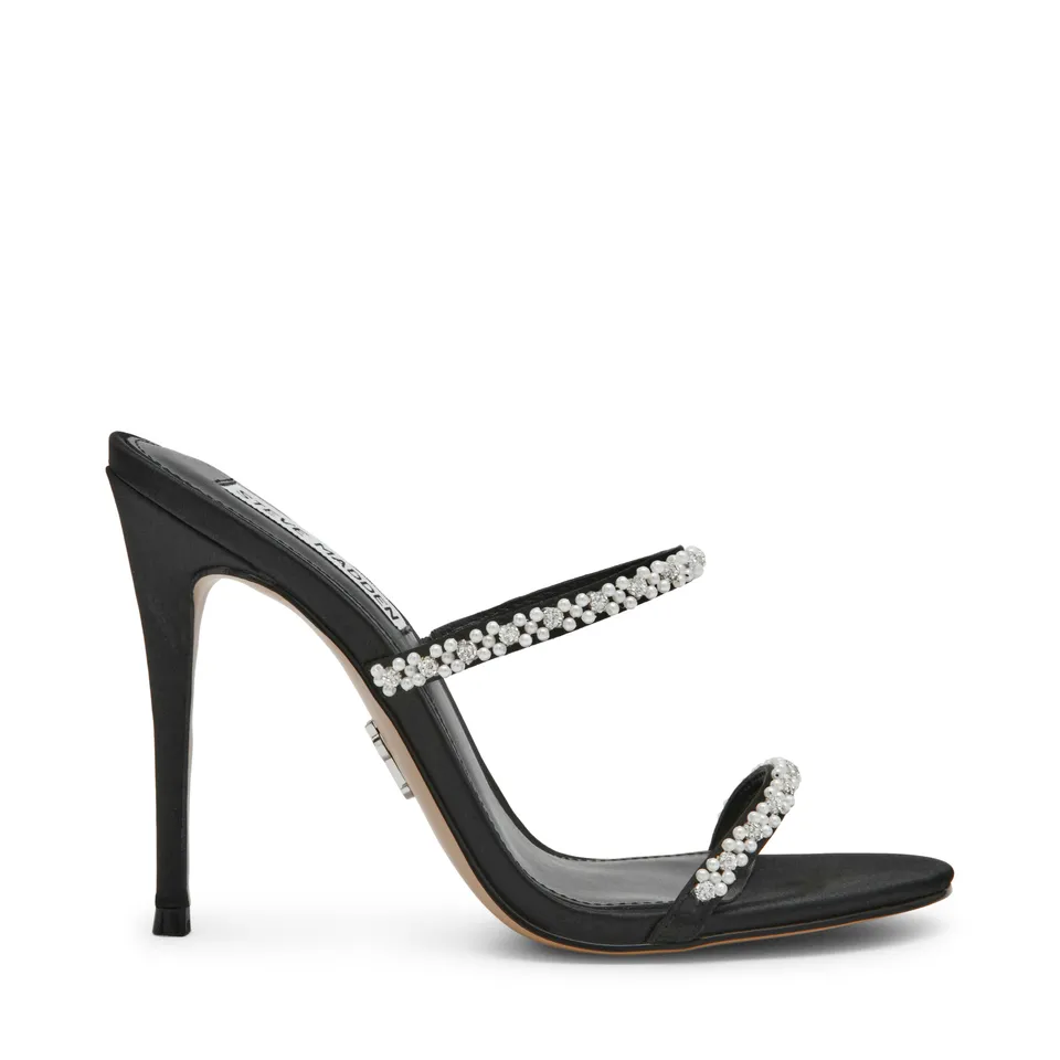 Steve Madden Bethani sandale noir satin talon 10 cm
