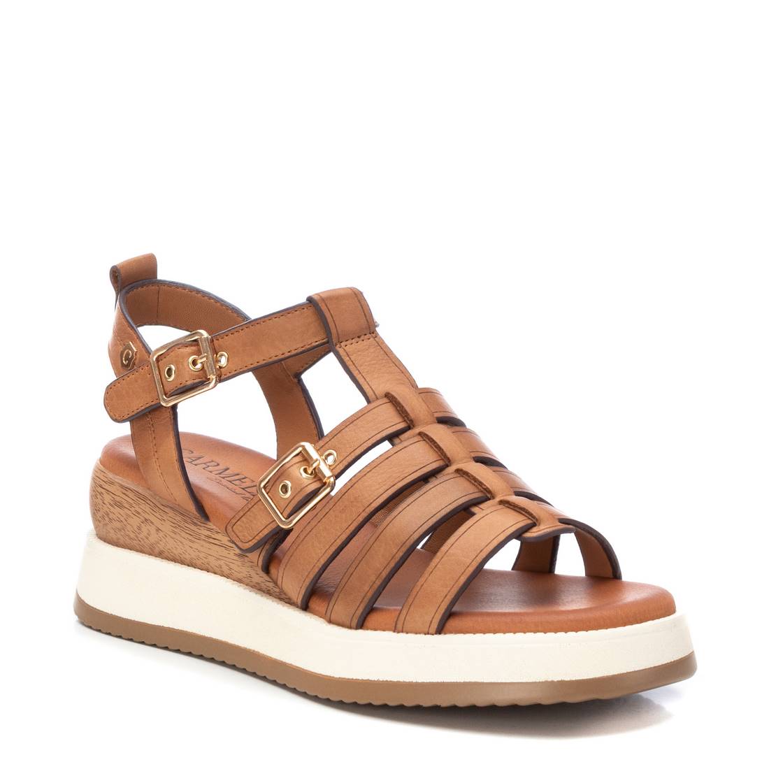 Carmela 16139001 sandales cuir marron compensées