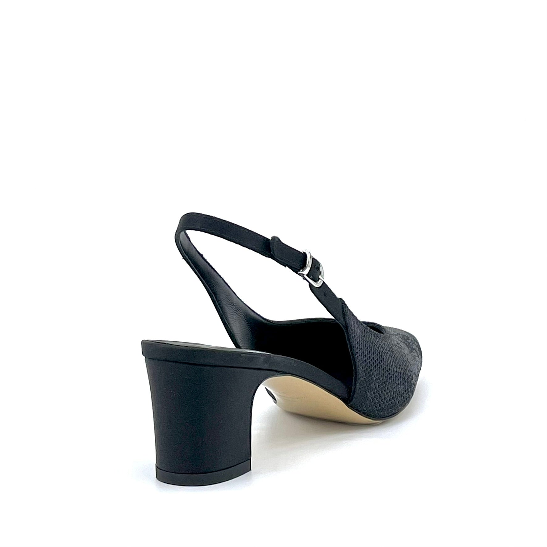 ELATA 16171 slingback noir soie talon 5,5 cm