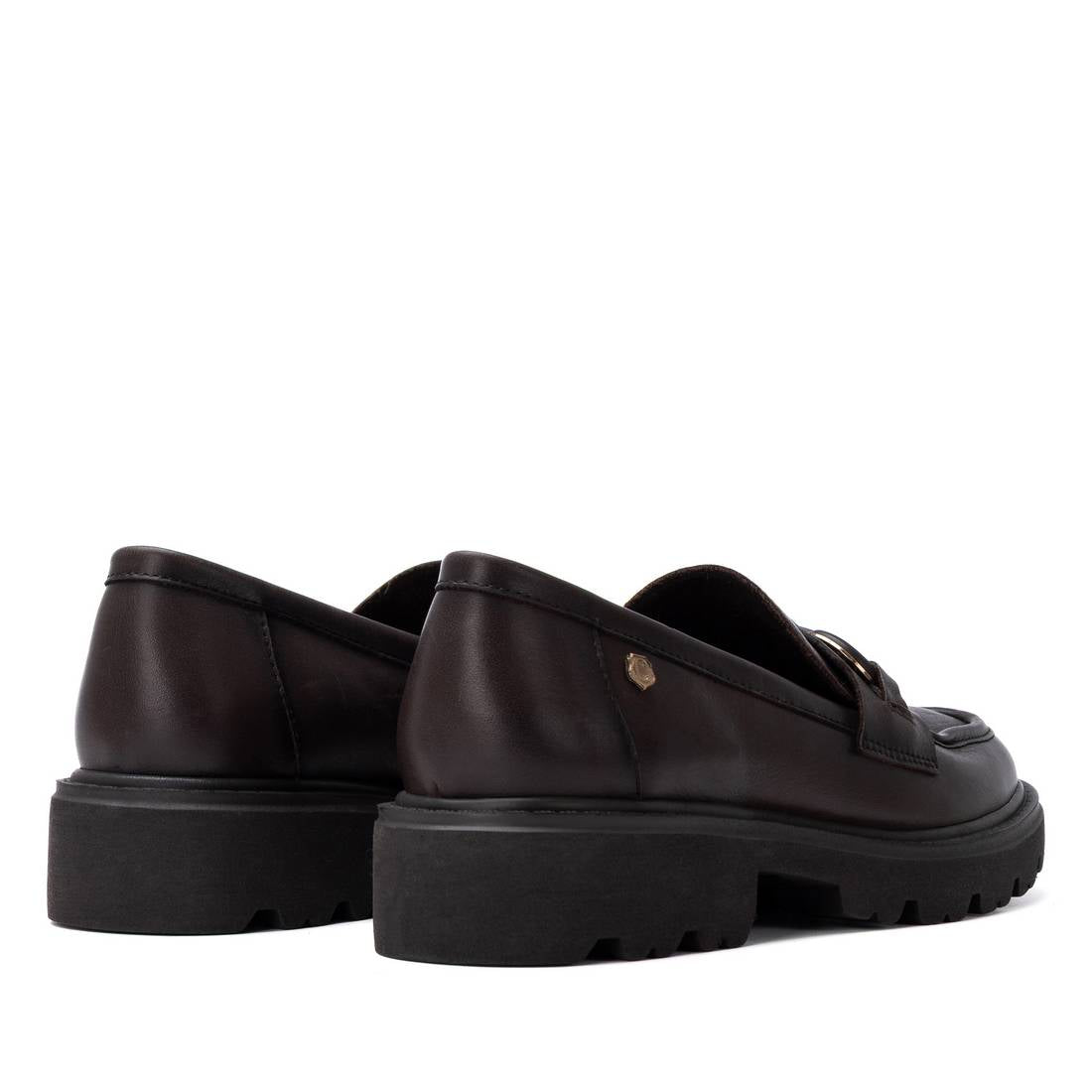 Carmela 16433607 mocassin cuir marron talon