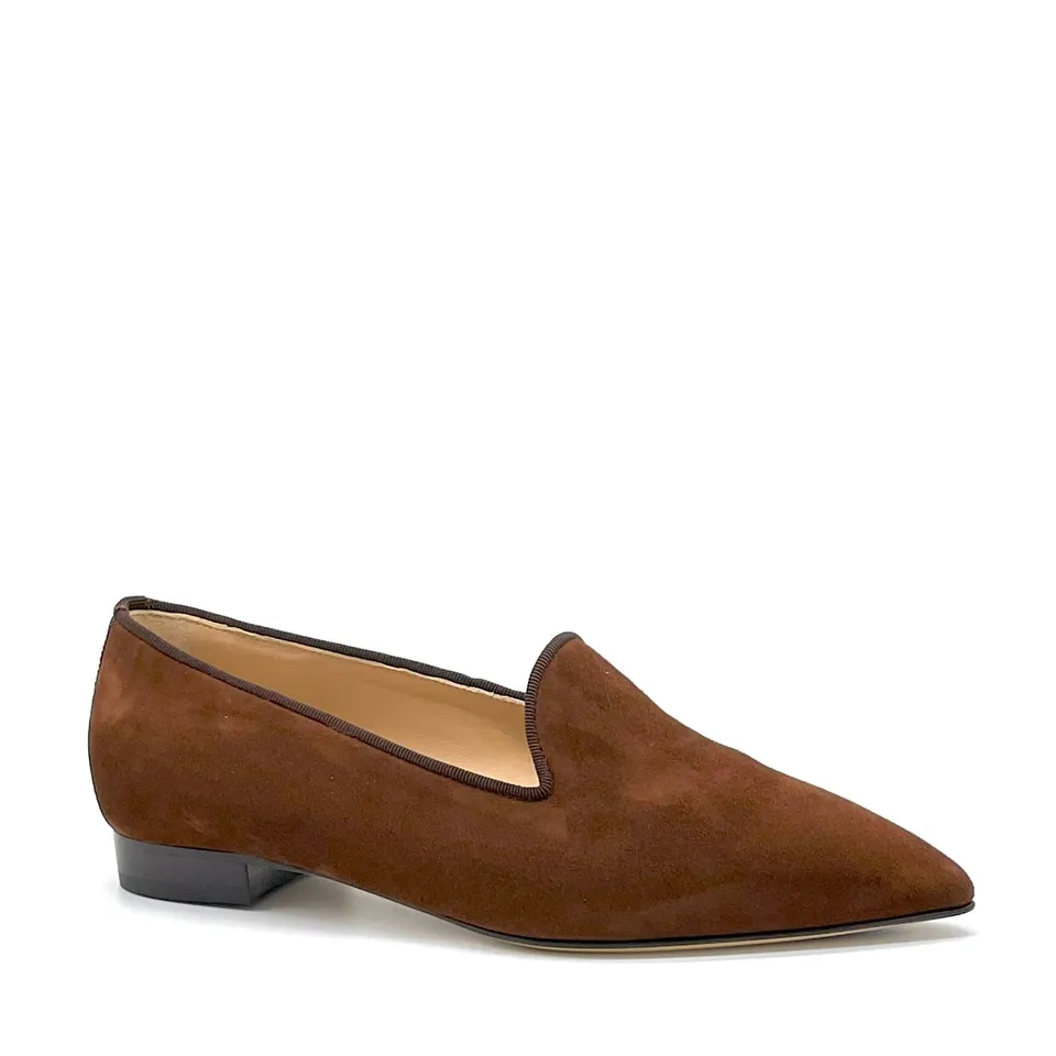 Elata 56514 mocassins daim cognac talon 1 cm