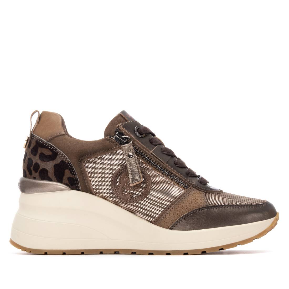 Carmela 16252103 basket cuir bronze talon compensé
