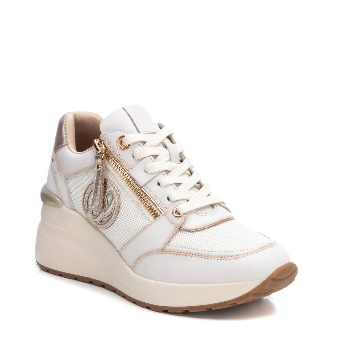 Carmela 16184404 basket compensée cuir blanc