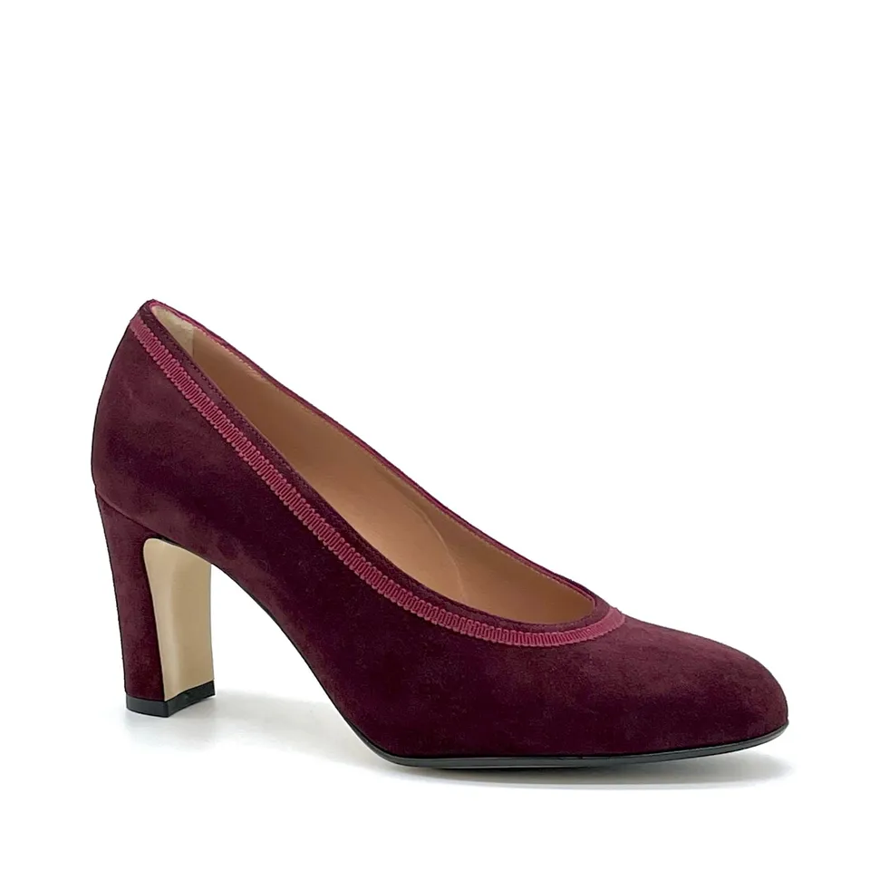 ELATA 54511 escarpins daim bordeaux talon 7,5 cm