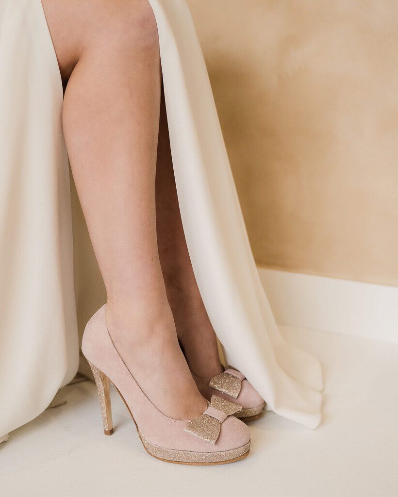 Dessine Moi Un Soulier escarpin plateforme velours rose ballerine