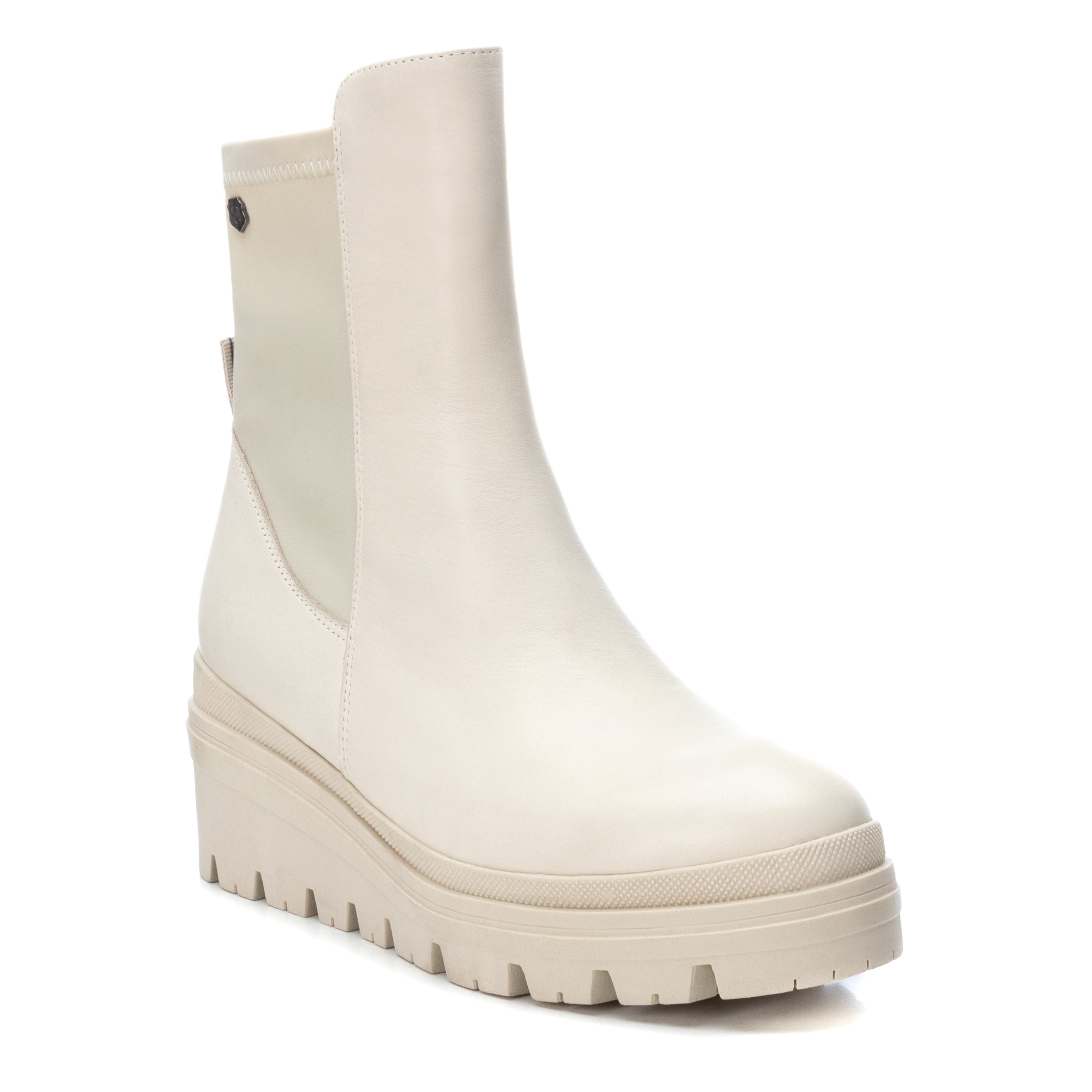 Carmela 16022902 chelsea blanc cuir compensé 6 cm