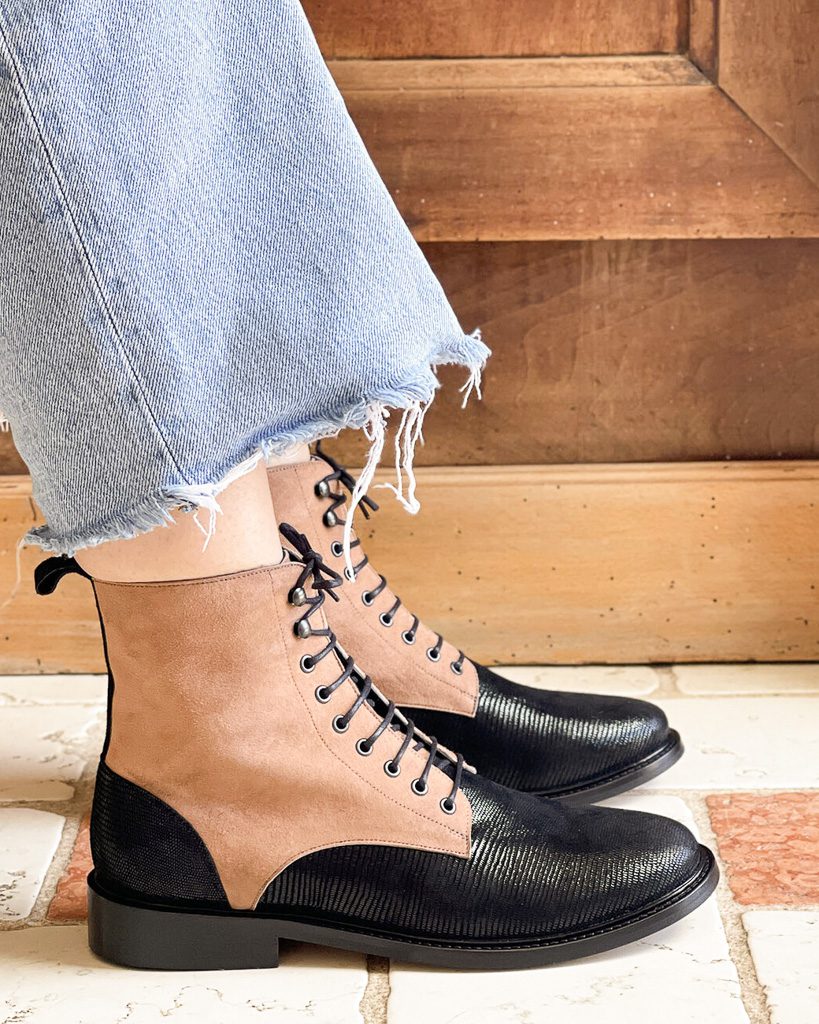 Dessine Moi Un Soulier Billie bottine cuir bois de rose noire