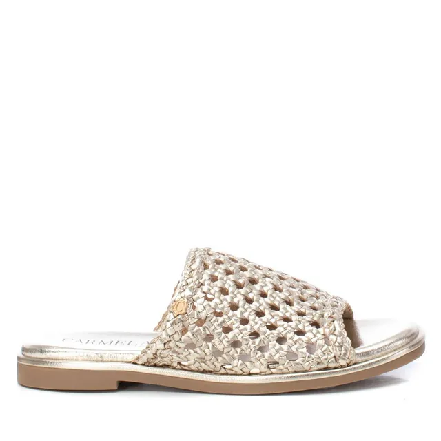 Carmela 16148901 sandale dorée cuir tressé plat