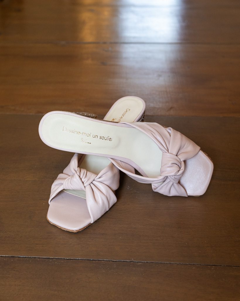 Dessine Moi Un Soulier Suzanne mule cuir nude or blond