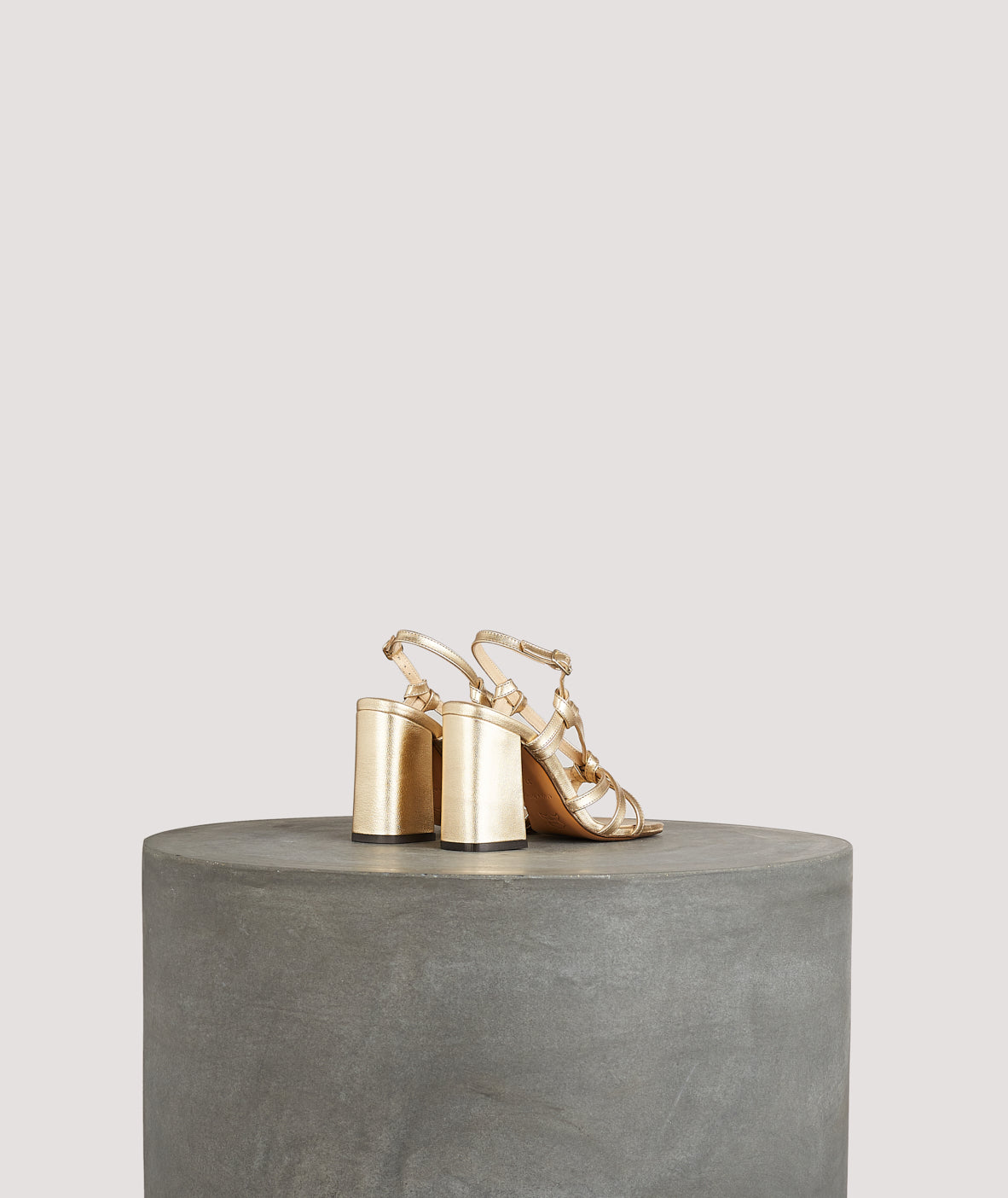 Tila March Noeud sandale cuir or talon 8 cm
