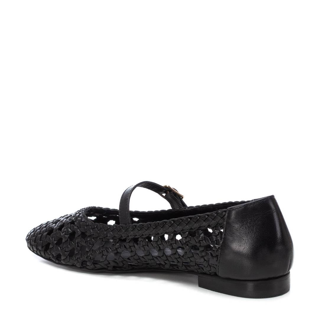 Carmela 16209703 ballerine cuir noir tressé