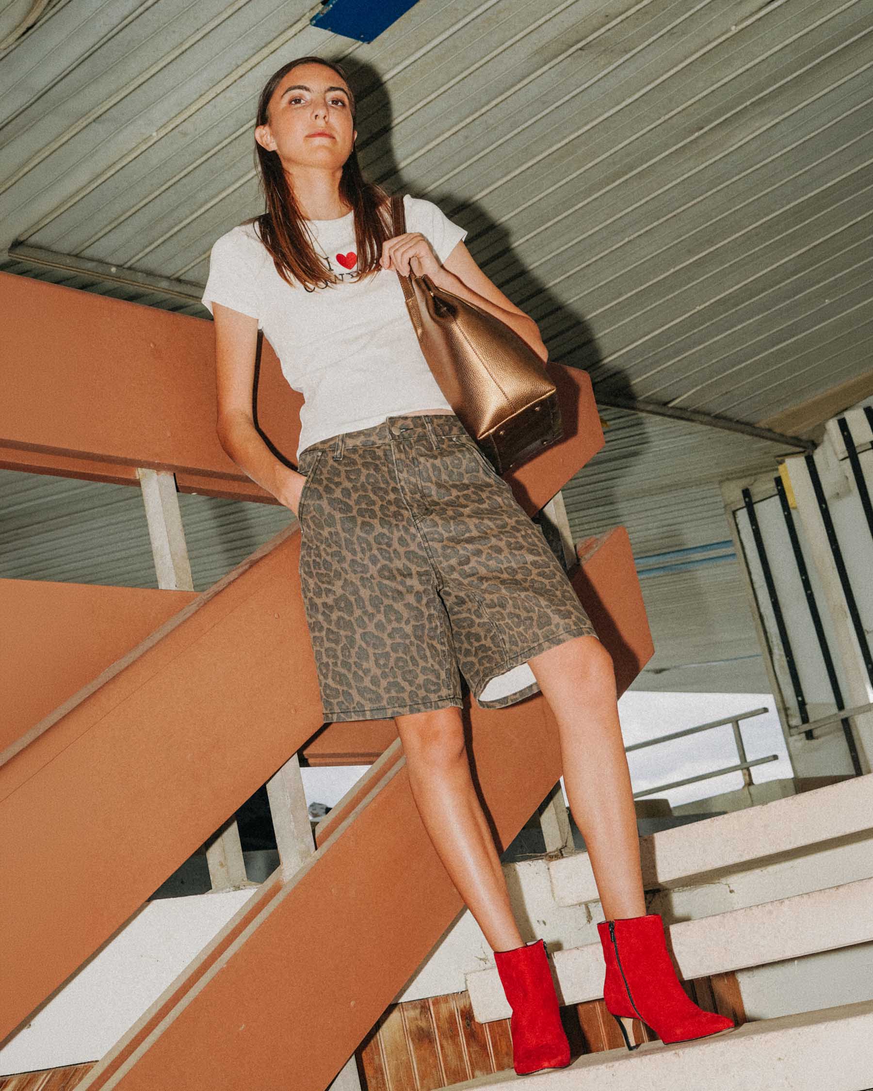 Coralie Masson Monica bottines cuir rouge talon 5 cm