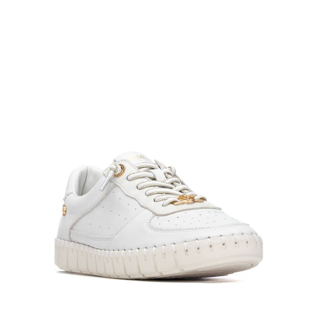 Carmela 16310207 sneaker cuir blanc à lacets