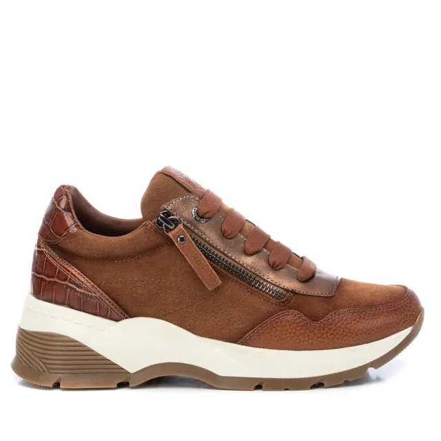 Carmela 16019503 baskets femme cuir marron zip