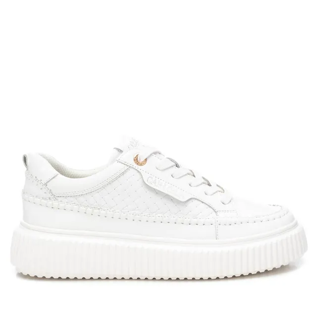 Carmela 16229602 basket blanche cuir tressé