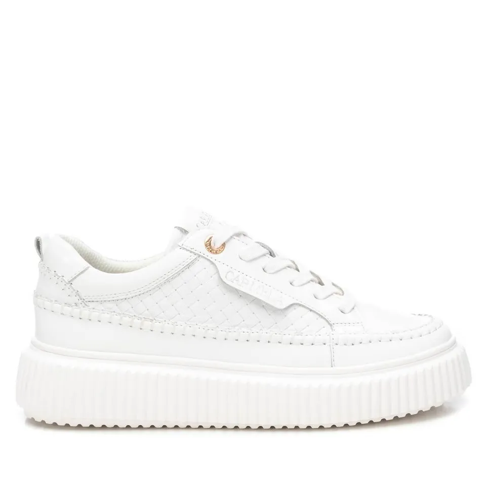 Carmela 16229602 basket blanche cuir tressé