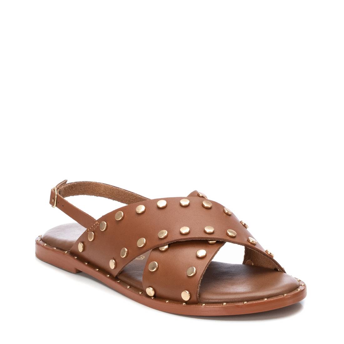 Carmela 16074102 sandale cuir marron boucle cloutée