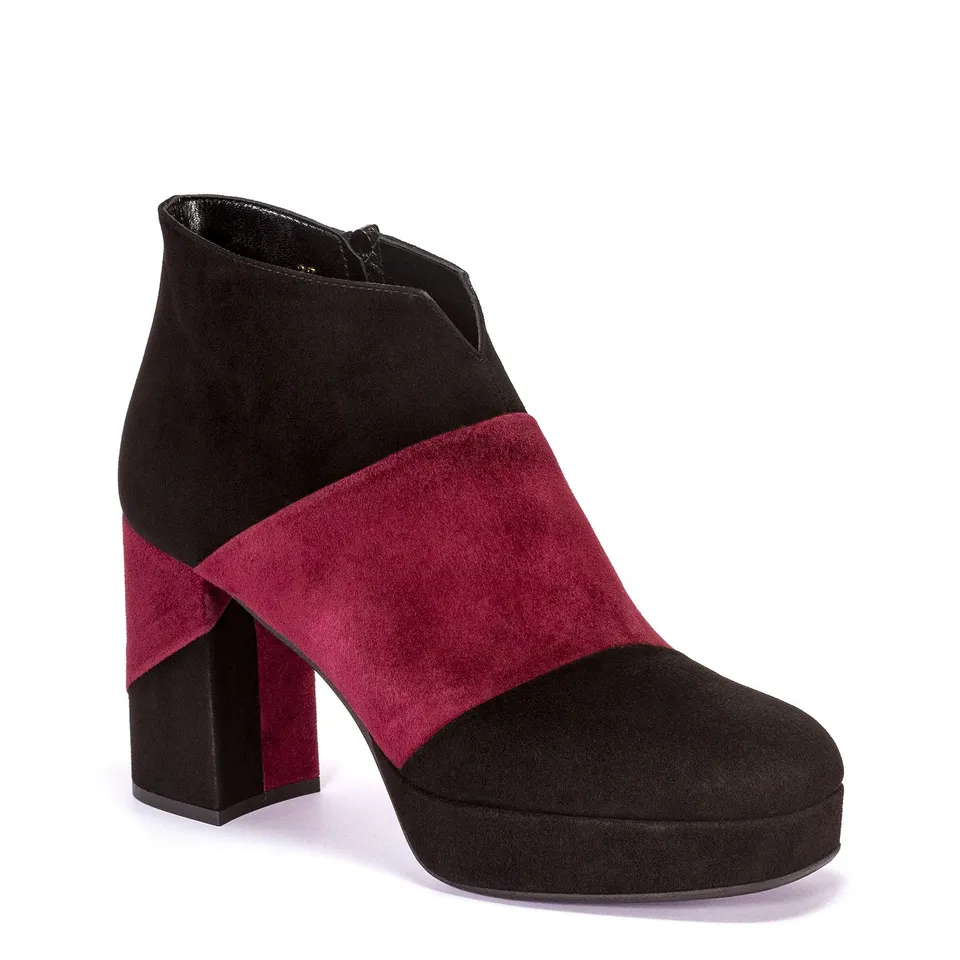 ELATA 90916 bottine daim noir bordeaux pointure 36