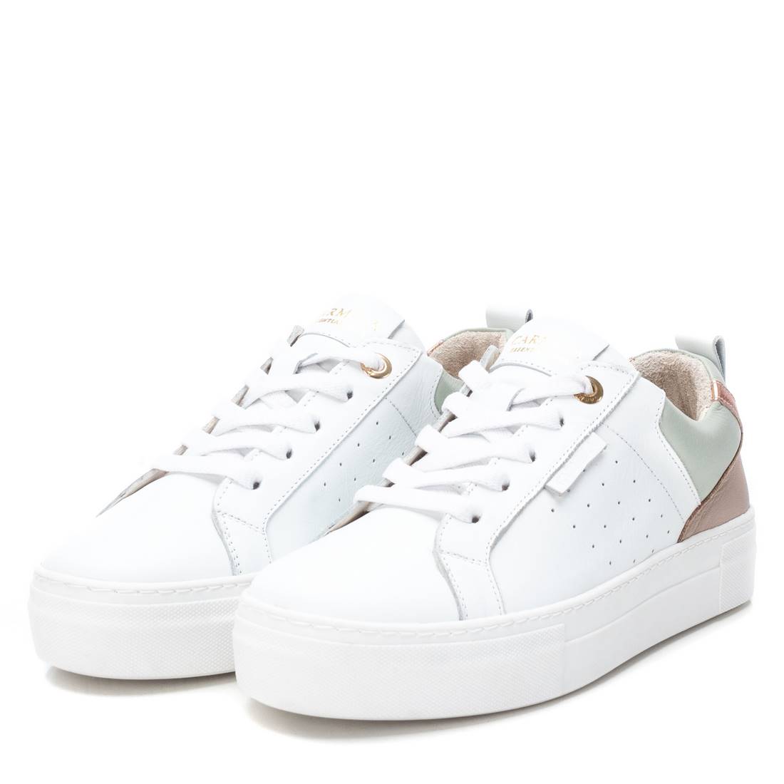 Carmela 16133302 basket cuir verte lacets