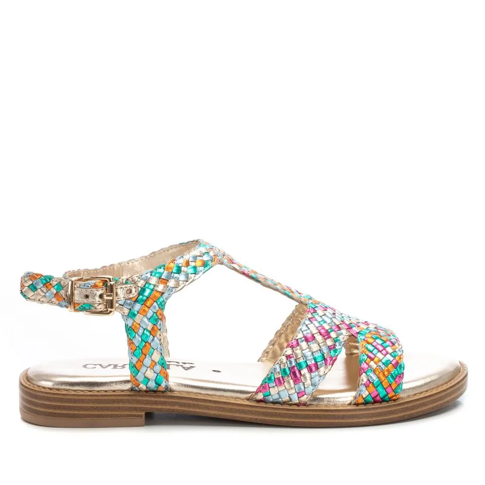 Carmela 16219905 sandale cuir multicolore plate