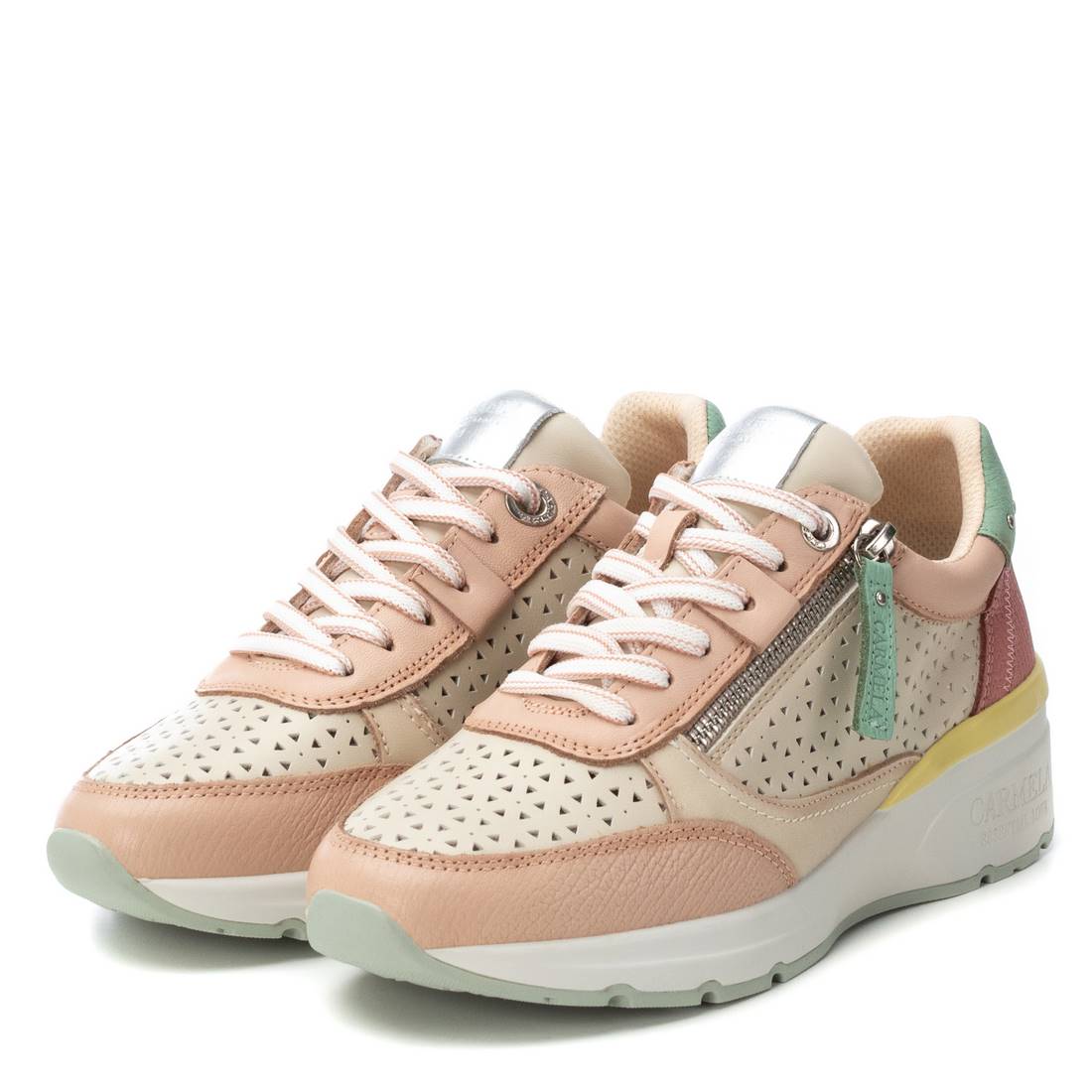 Carmela 16228104 basket femme nude cuir véritable