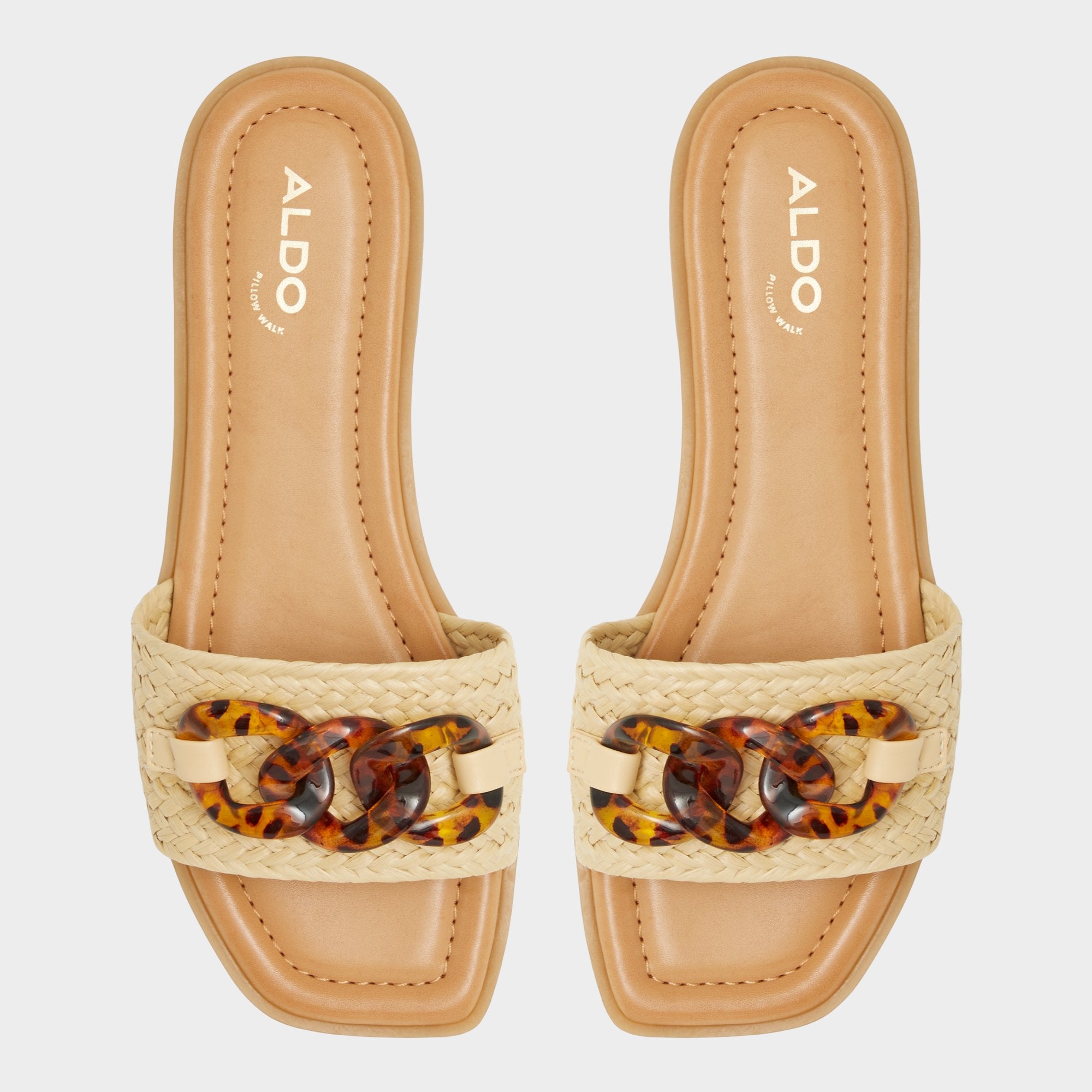 ALDO Ezie mules raphia plates plage