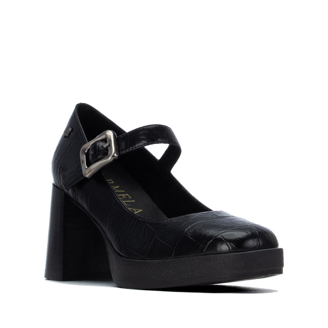 Carmela 16430401 escarpin femme noir boucle talon haut