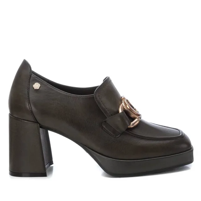 Carmela 16184902 mocassin vert cuir véritable talon