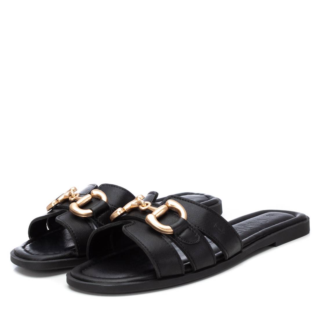 Carmela 16157002 sandales femme noir cuir chaîne