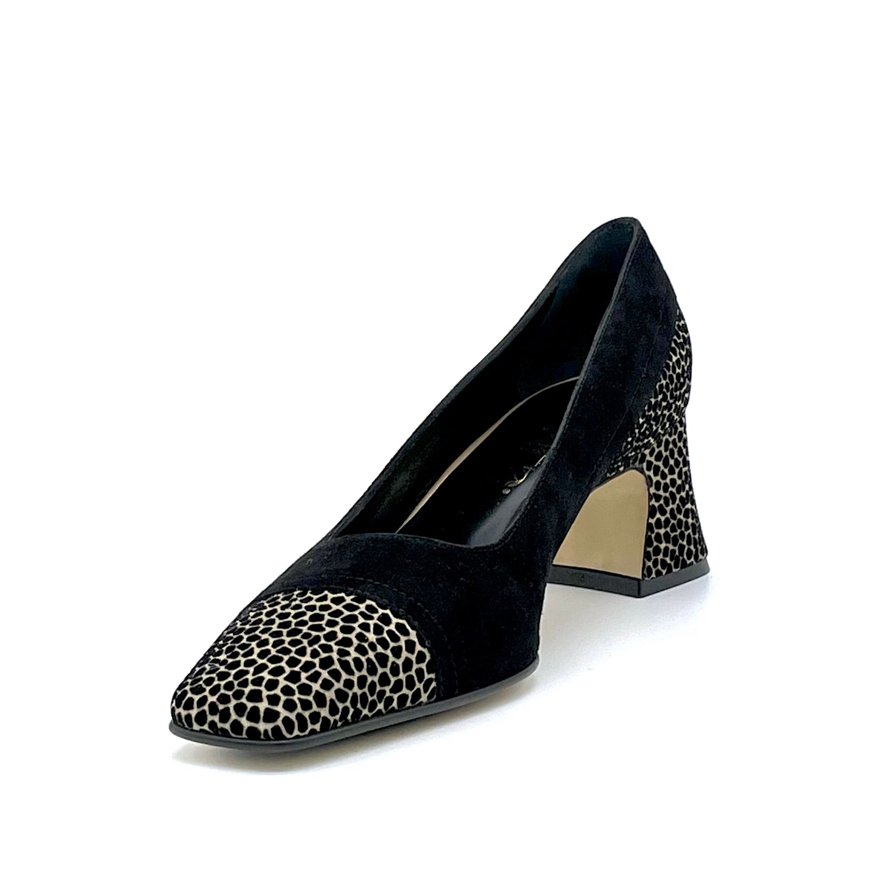 Elata 53510 escarpin suède noir talon 5,5 cm