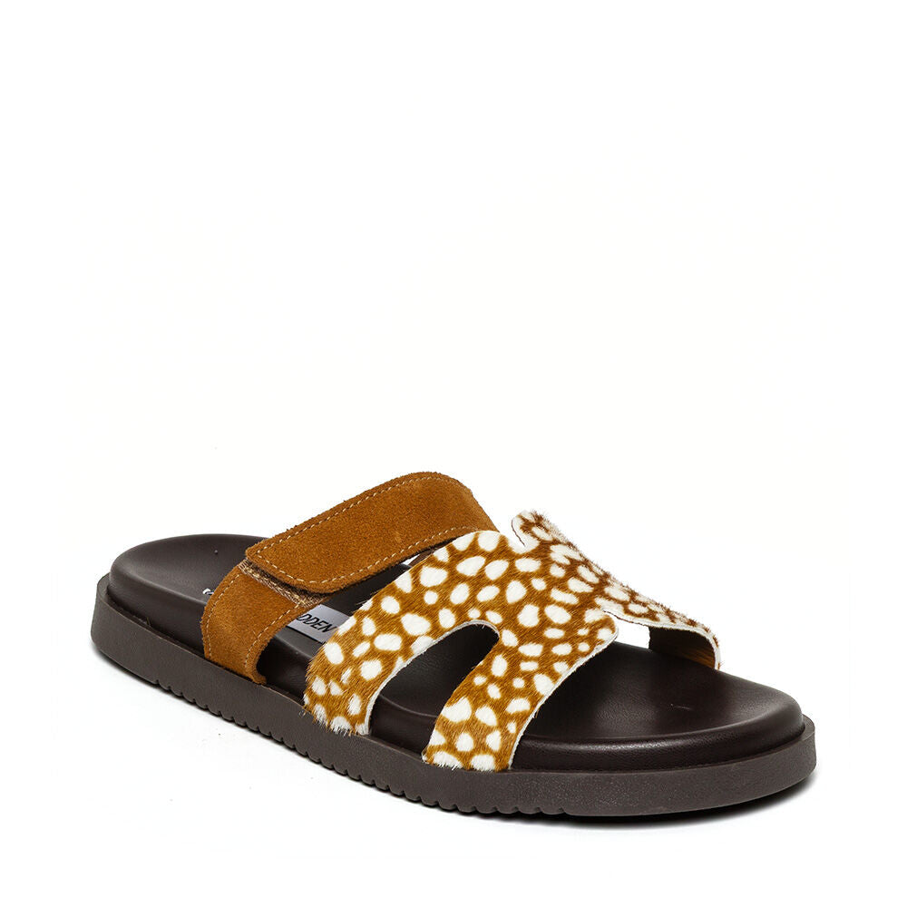 Steve Madden Missile-A sandale plate cuir marron multi