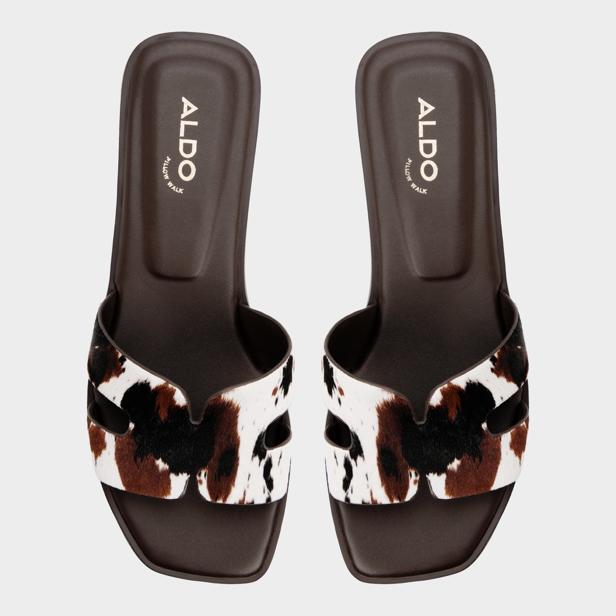 ALDO Itsandal sandales plates imprimé vache